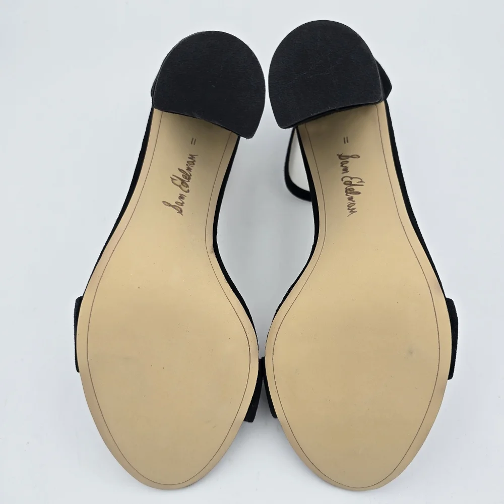 Sam Edelman Yaro Block Heel Ankle Strap Sandals, Black Suede, Women's 11M - Picture 13 of 16